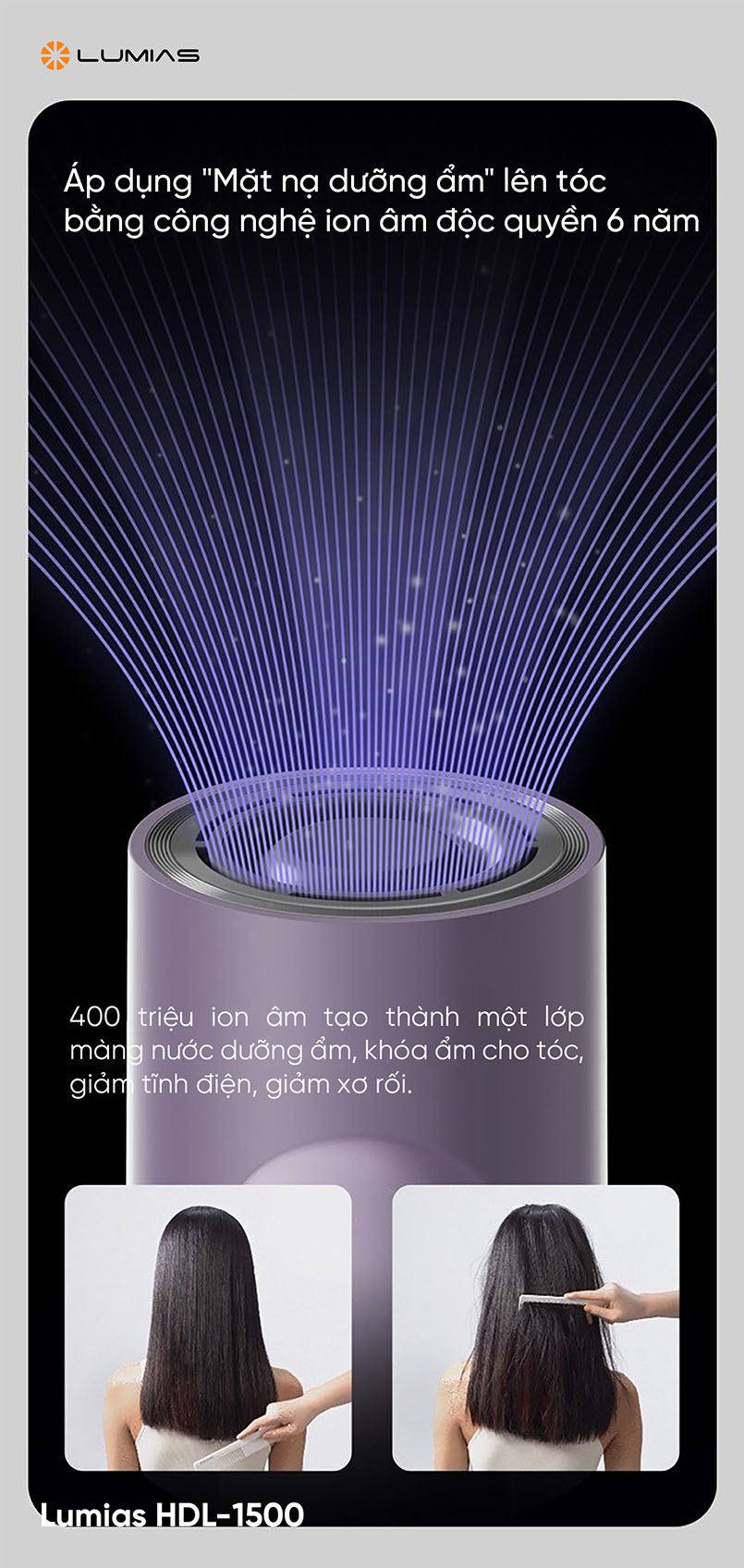 M&aacute;y sấy t&oacute;c Lumias HDL 1500