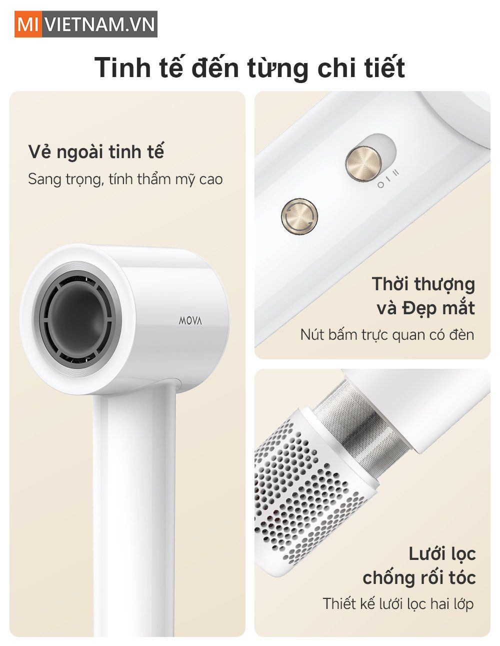 M&aacute;y sấy t&oacute;c tốc độ cao Mova Turbo