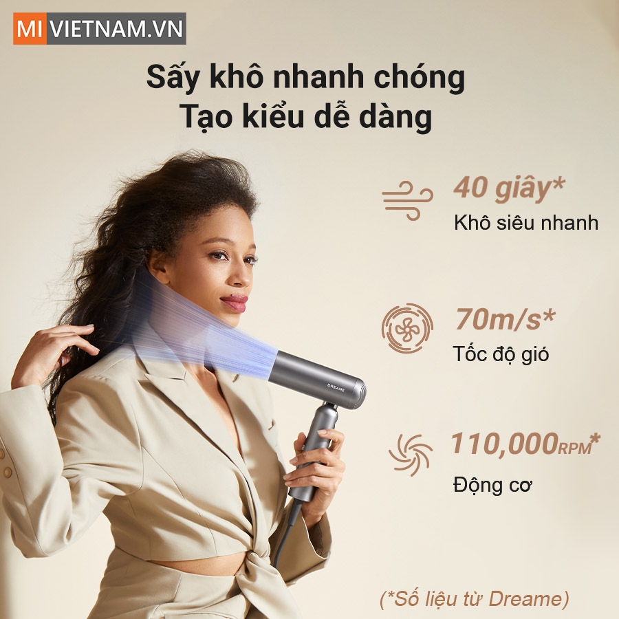 Hiệu suất sấy kh&ocirc; vượt trội với động cơ mạnh mẽ