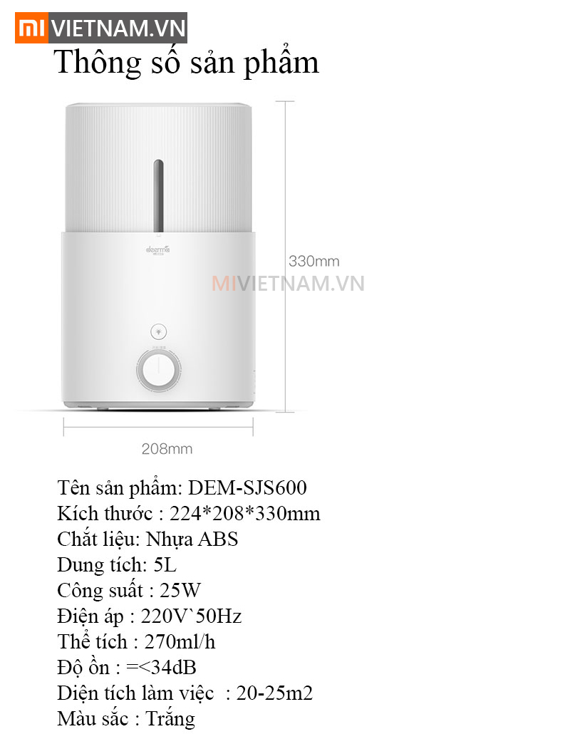 Máy tạo độ ẩm Deerma DEM-SJS600 5 MIVIETNAM-MAY-TAO-DO-TAM-XIAOMI-DEERMA-SJS600