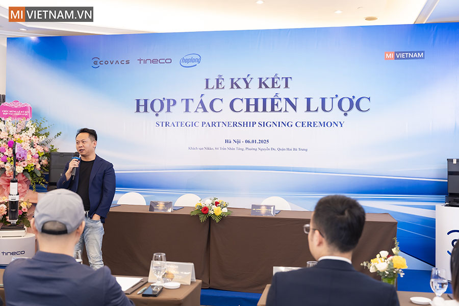 Lễ k&yacute; kết hợp t&aacute;c chiến lược Mi Việt Nam với Ecovacs, Tineco v&agrave; Hợp Long