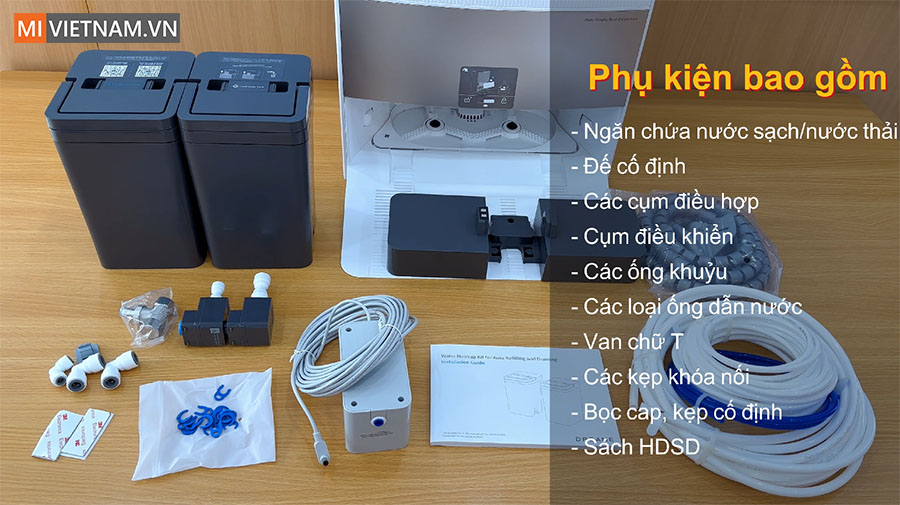 Hộp phụ kiện bộ bơm xả Dreame L20 Ultra bao gồm