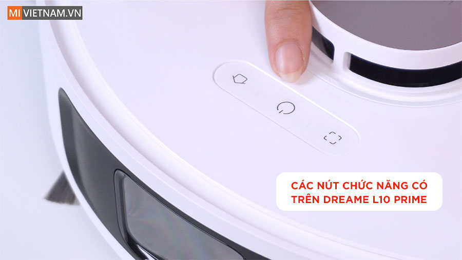 Hướng dẫn sử dụng robot hút bụi lau nhà Dreame L10 Prime 3 Các nút chức năng vật lý trên robot Dreame L10 Prime