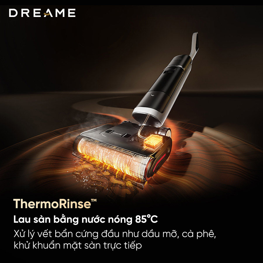 M&aacute;y h&uacute;t bụi lau s&agrave;n kh&ocirc; ướt Dreame H15 Pro Heat xử l&yacute; vết bẩn hiệu quả với nước n&oacute;ng 85 độ