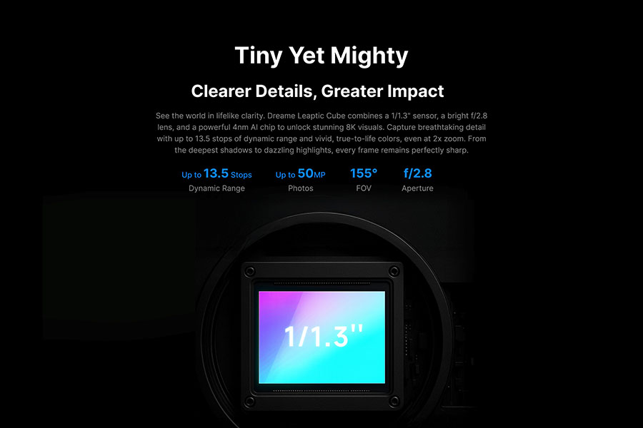 Dreame Leaptic Cube chất lượng h&igrave;nh ảnh 8k