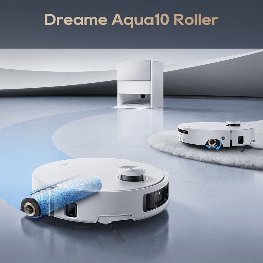 Robot lau s&agrave;n Dreame Aqua10 Ultra Roller với c&ocirc;ng nghệ con lăn giặt nước n&oacute;ng