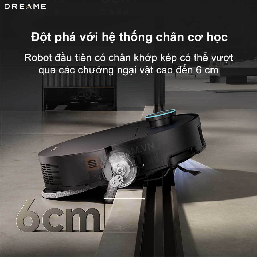 Robot h&uacute;t bụi Dreame X50 Ultra với khả năng leo gờ cửa v&agrave; c&aacute;nh tay lau linh hoạt