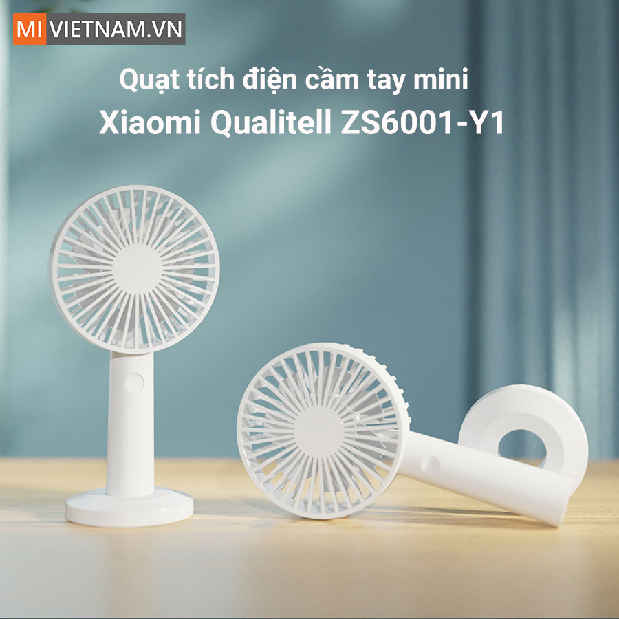 Quạt Cầm Tay Mini Qualitell ZS6001-Y1 2 quạt tích điện cầm tay Qualitell ZS6001