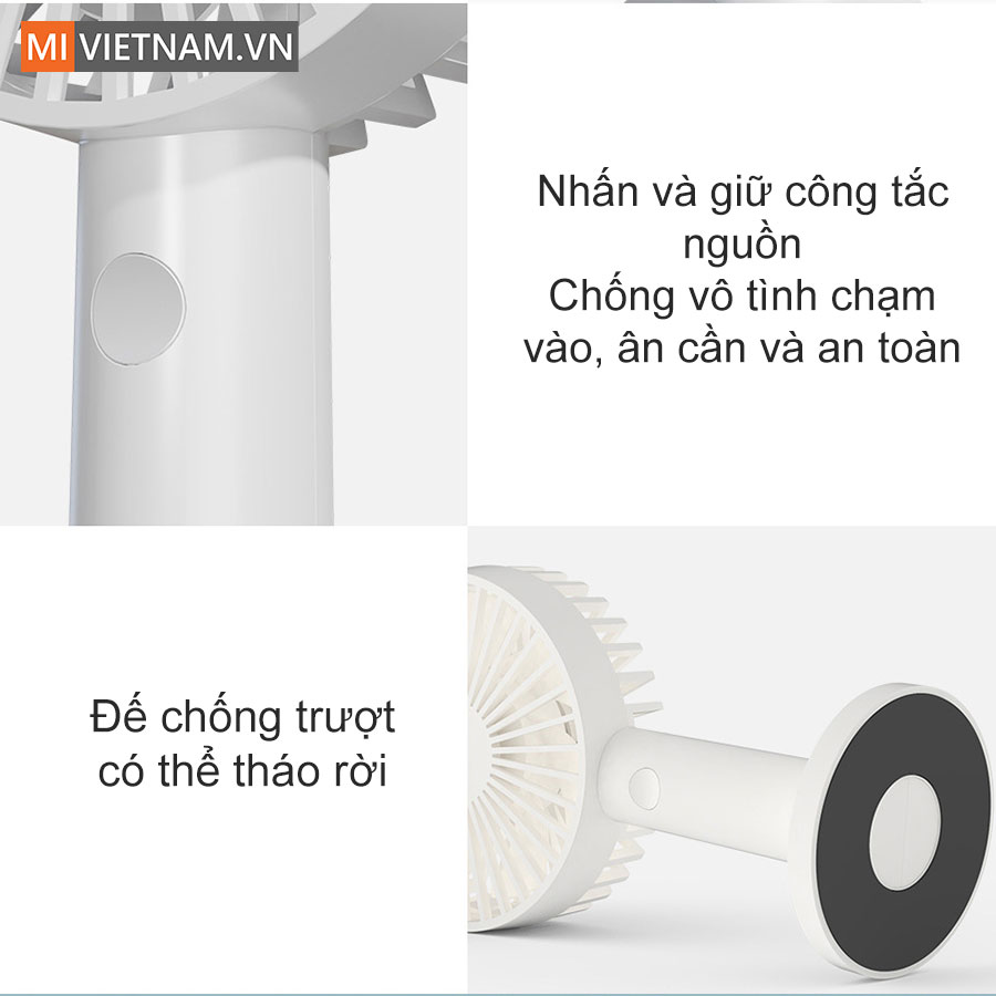 Quạt Cầm Tay Mini Qualitell ZS6001-Y1 7 quạt tích điện cầm tay Qualitell ZS6001