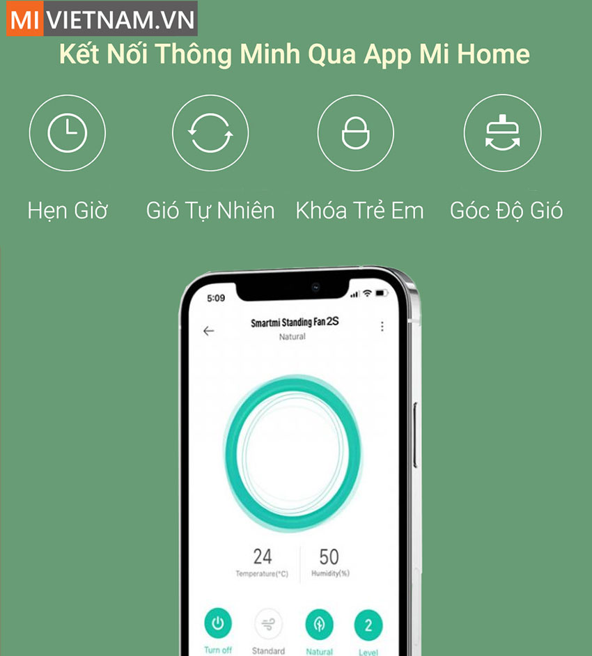 MIVIETNAM QUAT DIEN THONG MINH XIAOMI MI SMART FAN GEN 2S 15