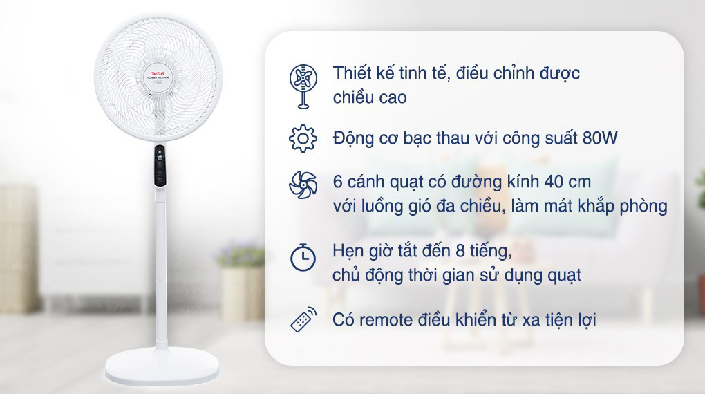 Quạt đứng Tefal Turbo Silence Plus VH689690