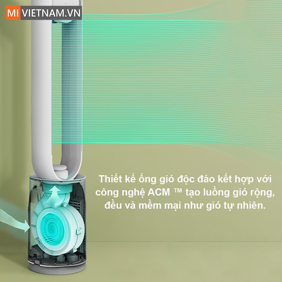 Quạt Không Cánh Keheal A4 7 Quạt không cánh Xiaomi Keheal A4 tạo luồng gió mềm mại, phạm vi làm mát lên đến 10m