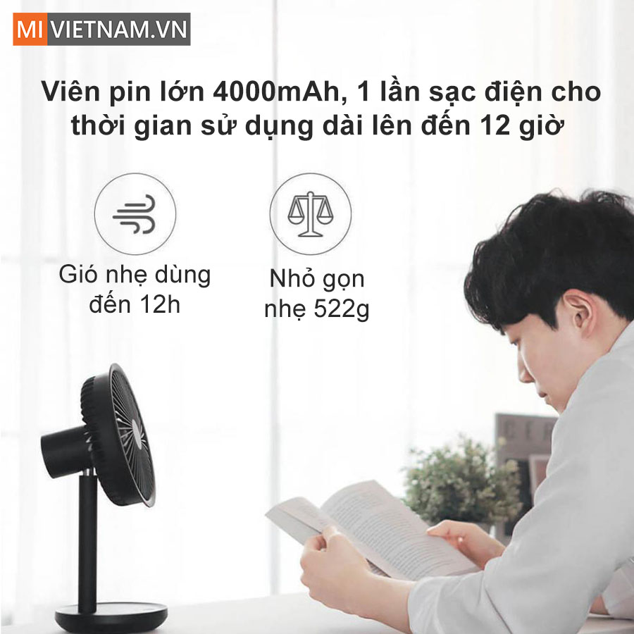 Quạt tích điện để bàn Mumuji F5 Plus 8 Quạt tích điện để bàn Mumuji F5 Plus