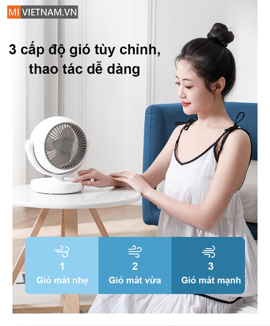 Quạt Tích Điện Mini Để Bàn Xiaomi Lydsto XD-ZMXHS02 3 Quạt tích điện Xiaomi Lydsto XD-ZMXHS02 được tích hợp 3 cấp độ gió