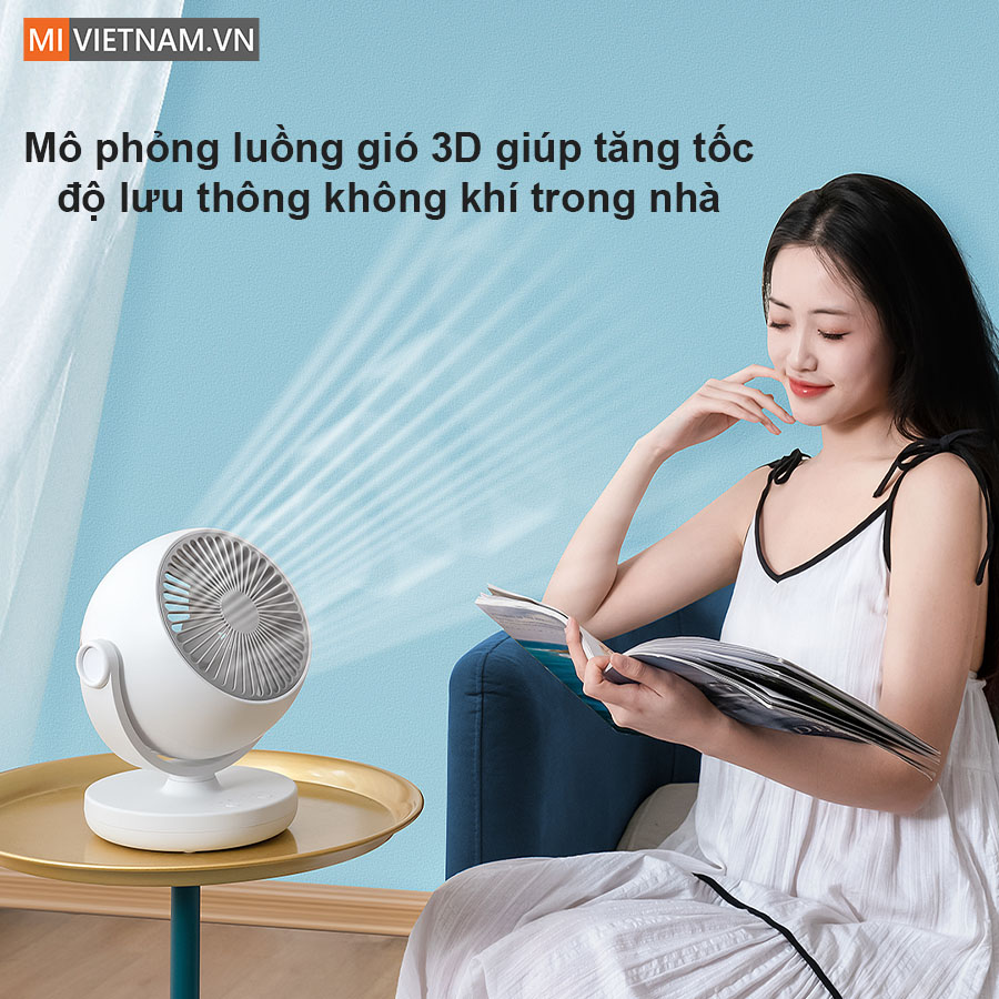Quạt Tích Điện Mini Để Bàn Xiaomi Lydsto XD-ZMXHS02 6 luồng gió 3D đa góc mà quạt Lydsto XD-ZMXHS02 tạo ra giúp tăng tốc độ lưu thông không khí