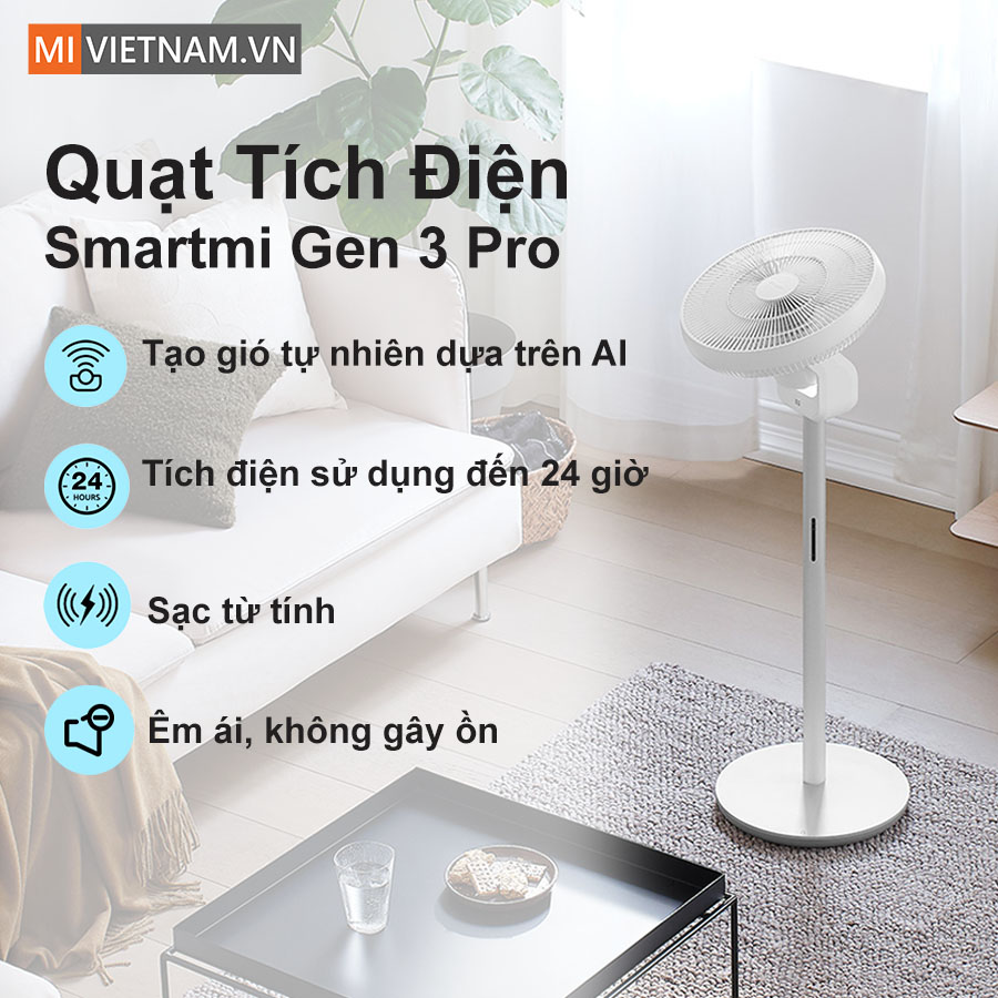 Quạt T&iacute;ch Điện Xiaomi Smartmi Gen 3 Pro