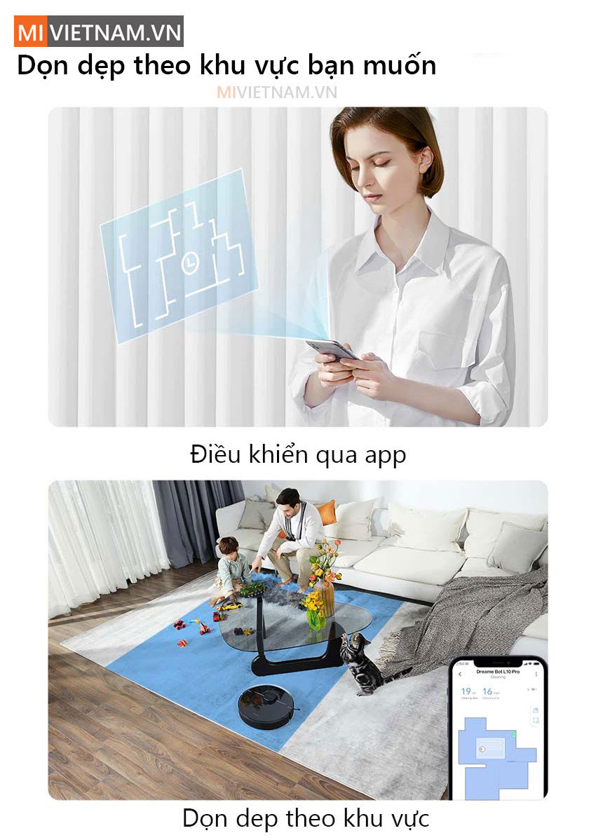Robot Hút Bụi Lau Nhà Dreame Bot L10 Pro - Hàng Công Ty - Bản Quốc Tế 19 Dọn Dẹp Theo Khu Vực Robot Hút Bụi Lau Nhà Dreame Bot L10 Pro