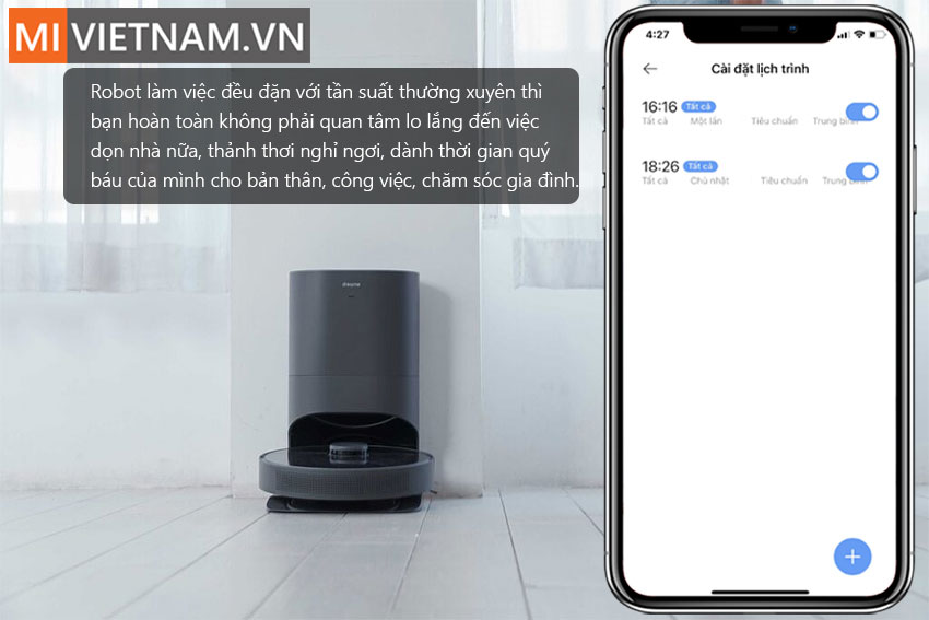 C&agrave;i đặt lịch tr&igrave;nh Robot H&uacute;t Bụi Lau Nh&agrave; Dreame Bot Z10 Pro