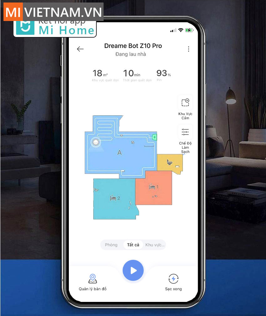 App Robot H&uacute;t Bụi Lau Nh&agrave; Dreame Bot Z10 Pro