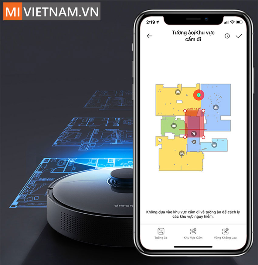Tường ảo Robot H&uacute;t Bụi Lau Nh&agrave; Dreame Bot Z10 Pro