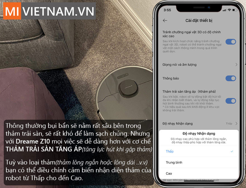 Robot H&uacute;t Bụi Lau Nh&agrave; Dreame Bot Z10 Pro
