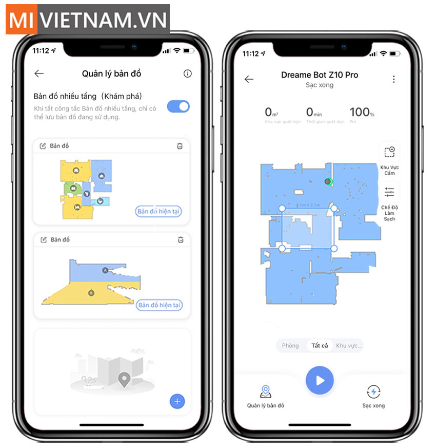 Bản đồ Robot H&uacute;t Bụi Lau Nh&agrave; Dreame Bot Z10 Pro