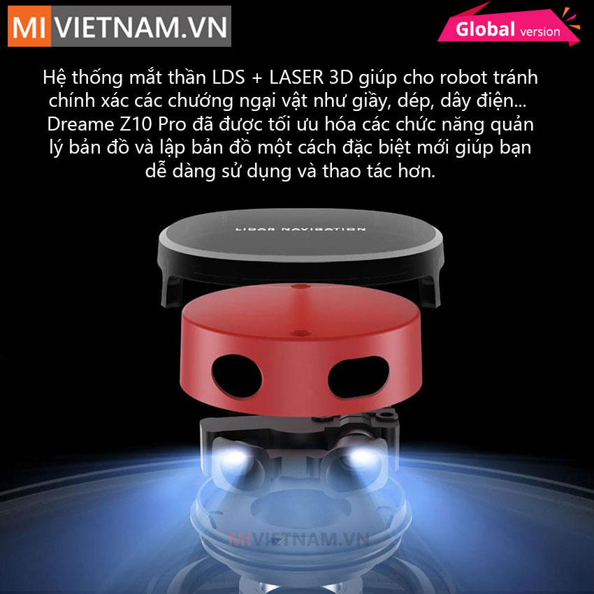 Laser 3D - Robot H&uacute;t Bụi Lau Nh&agrave; Dreame Bot Z10 Pro