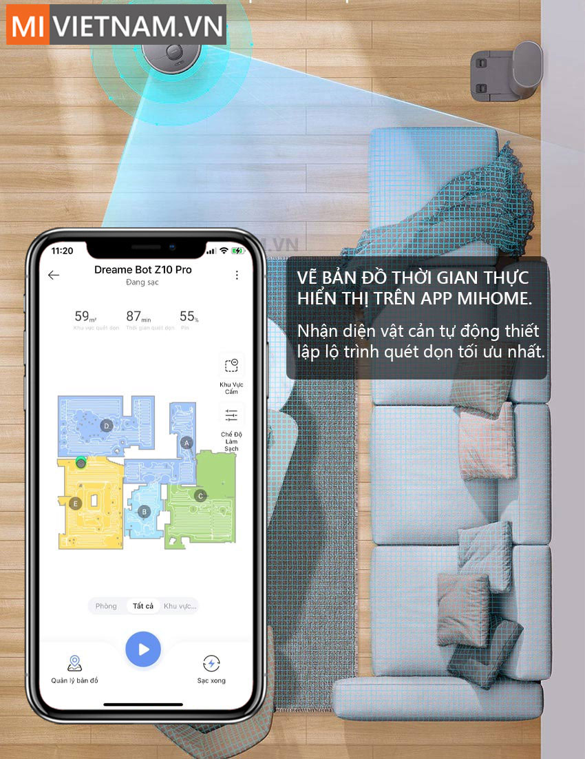 App - Robot H&uacute;t Bụi Lau Nh&agrave; Dreame Bot Z10 Pro