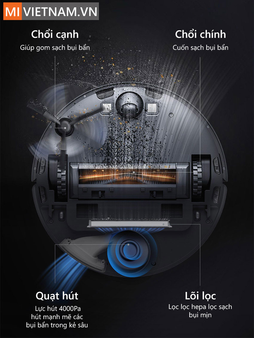 Lực h&uacute;t Robot H&uacute;t Bụi Lau Nh&agrave; Dreame Bot Z10 Pro