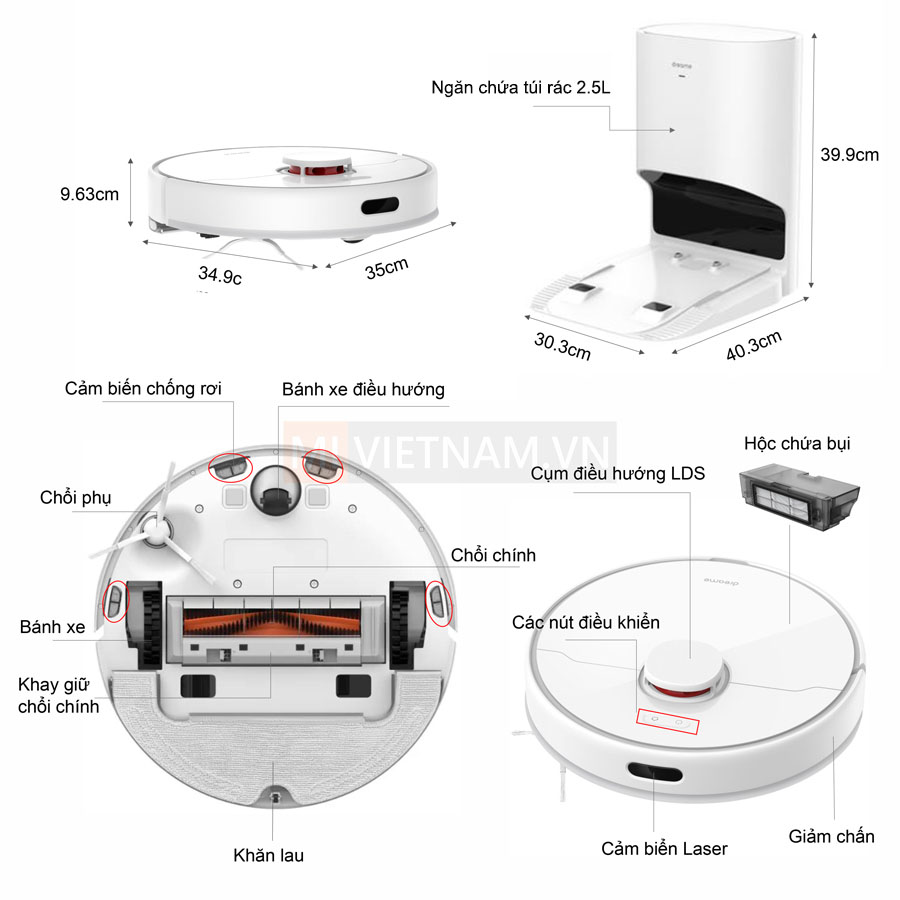Robot H&uacute;t Bụi Lau Nh&agrave; Dreame D10 Plus