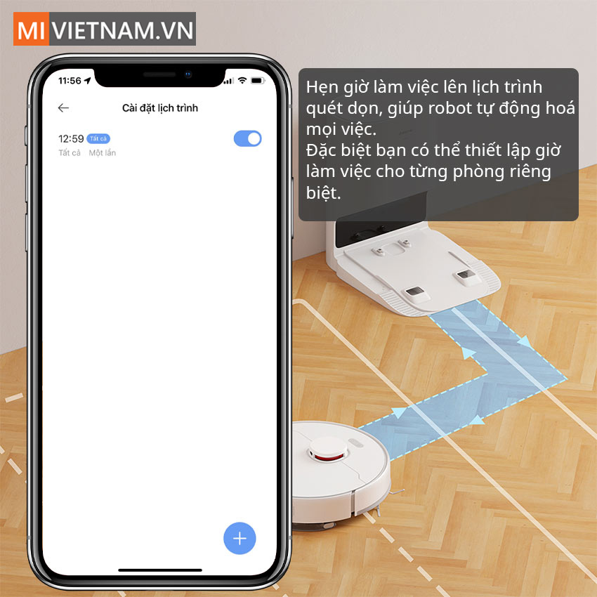 Hẹn Giờ L&agrave;m Việc Của Robot H&uacute;t Bụi Lau Nh&agrave; Dreame D10 Plus