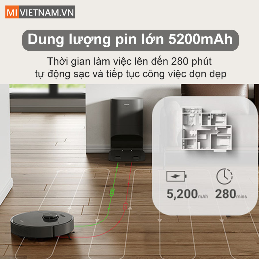 Robot H&uacute;t Bụi Lau Nh&agrave; Dreame D10S Plus