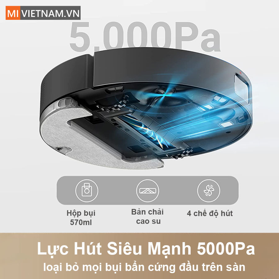 Dreame D10s Plus n&acirc;ng cấp lực h&uacute;t l&ecirc;n đến 5000Pa