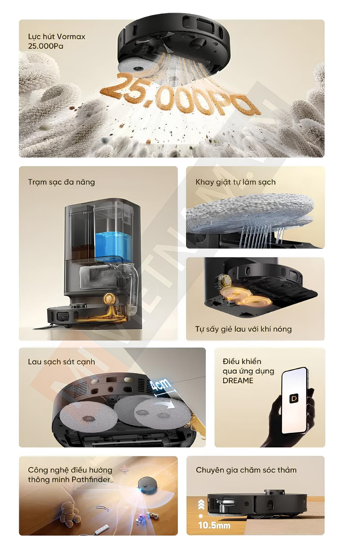 Robot h&uacute;t bụi lau nh&agrave; Dreame D30 Ultra