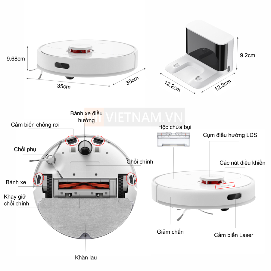 Robot H&uacute;t Bụi Lau Nh&agrave; Dreame D9 Max