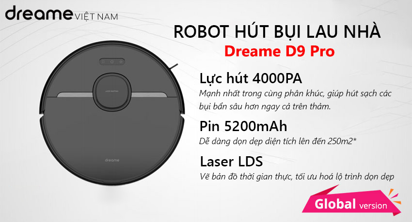 Robot Hút Bụi Lau Nhà Dreame D9 Pro - D9 Max – Hàng Công ty – Bản Quốc tế 8 Robot Hút Bụi Lau Nhà Dreame D9 Pro