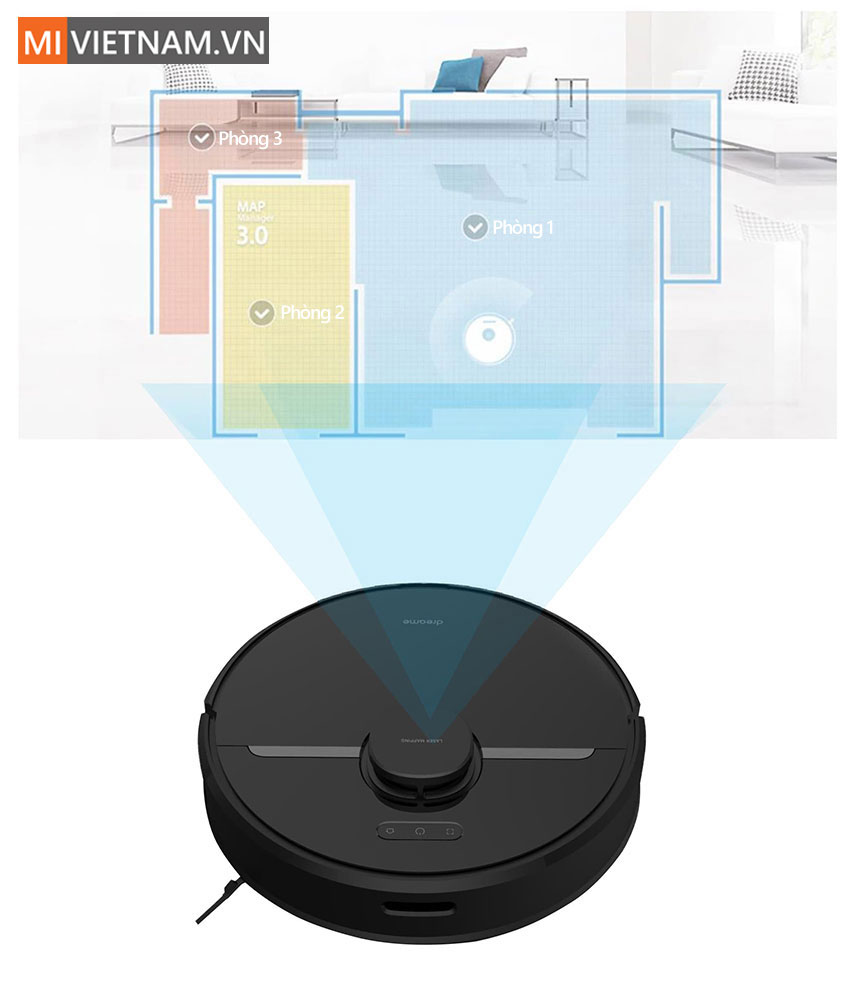 Robot Hút Bụi Lau Nhà Dreame D9 Pro - D9 Max – Hàng Công ty – Bản Quốc tế 11 Chia phòng Robot Hút Bụi Lau Nhà Dreame D9 Pro