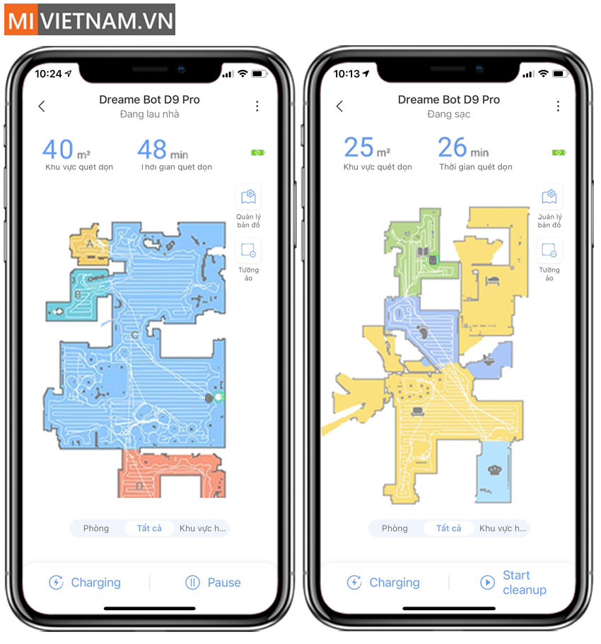 Robot Hút Bụi Lau Nhà Dreame D9 Pro - D9 Max – Hàng Công ty – Bản Quốc tế 10 App Robot Hút Bụi Lau Nhà Dreame D9 Pro
