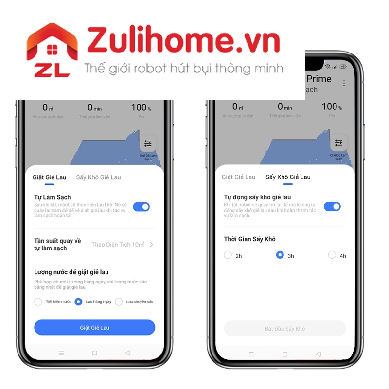 Dễ d&agrave;ng điều chỉnh việc giặt v&agrave; l&agrave;m kh&ocirc; giẻ lau