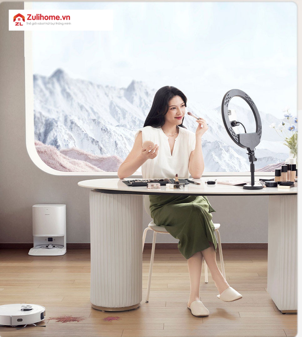 Robot h&uacute;t bụi lau nh&agrave; Dreame L10 Prime tự động giặt v&agrave; l&agrave;m kh&ocirc; giẻ