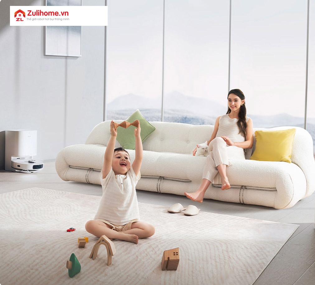 Robot h&uacute;t bụi lau nh&agrave; Dreame L10 Prime c&oacute; dung lượng pin 5200mAh