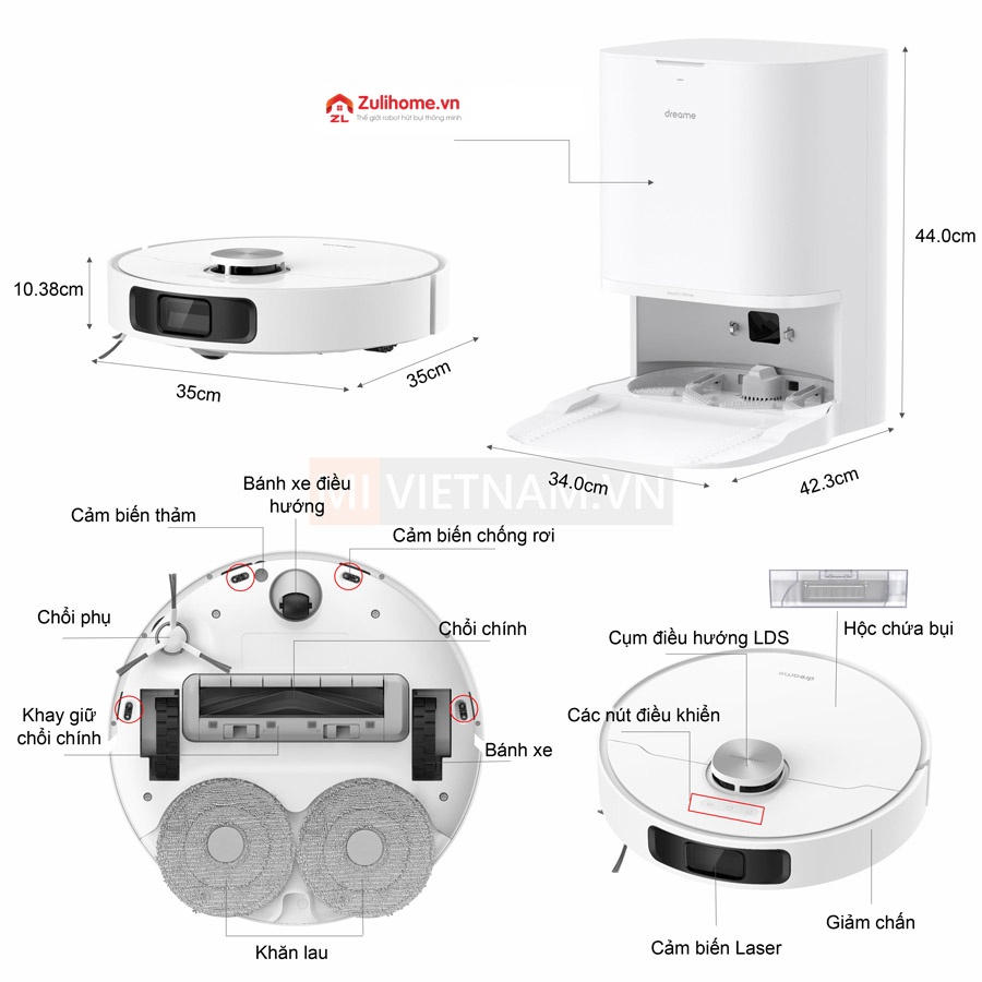 Robot H&uacute;t Bụi Lau Nh&agrave; Dreame L10 Prime