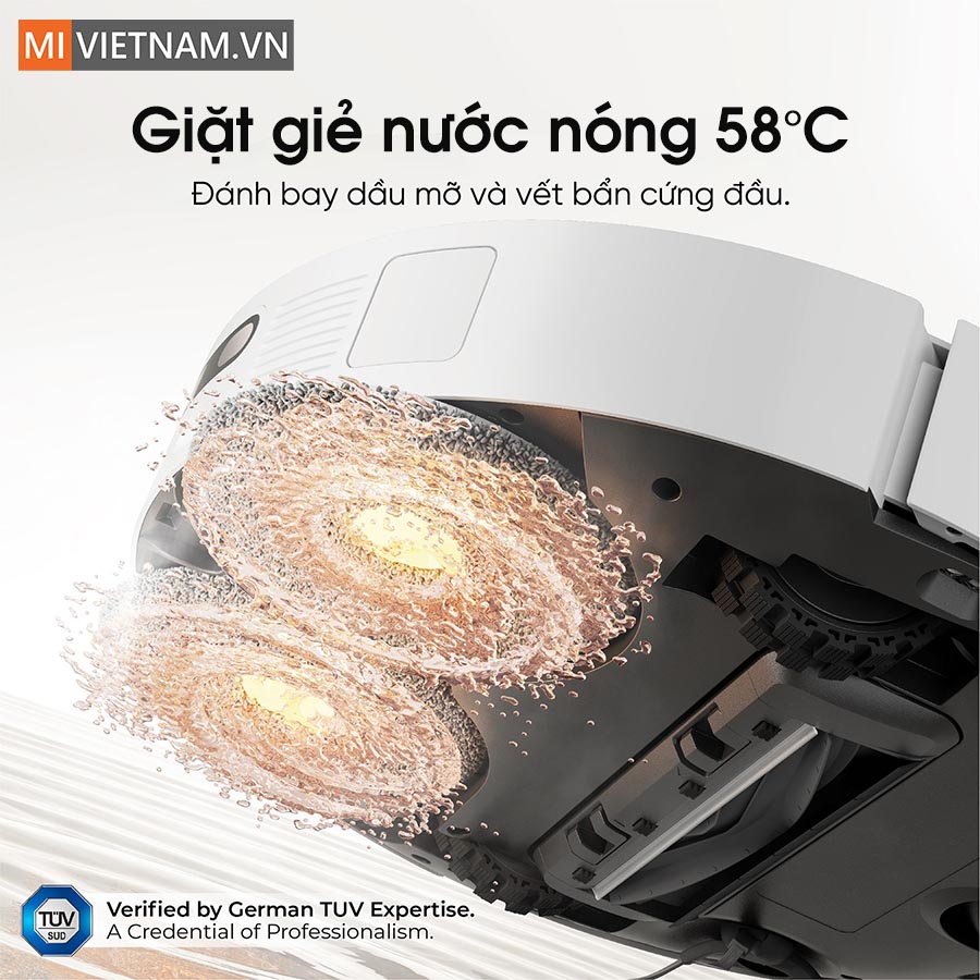 giặt giẻ với nước n&oacute;ng 58&deg;C