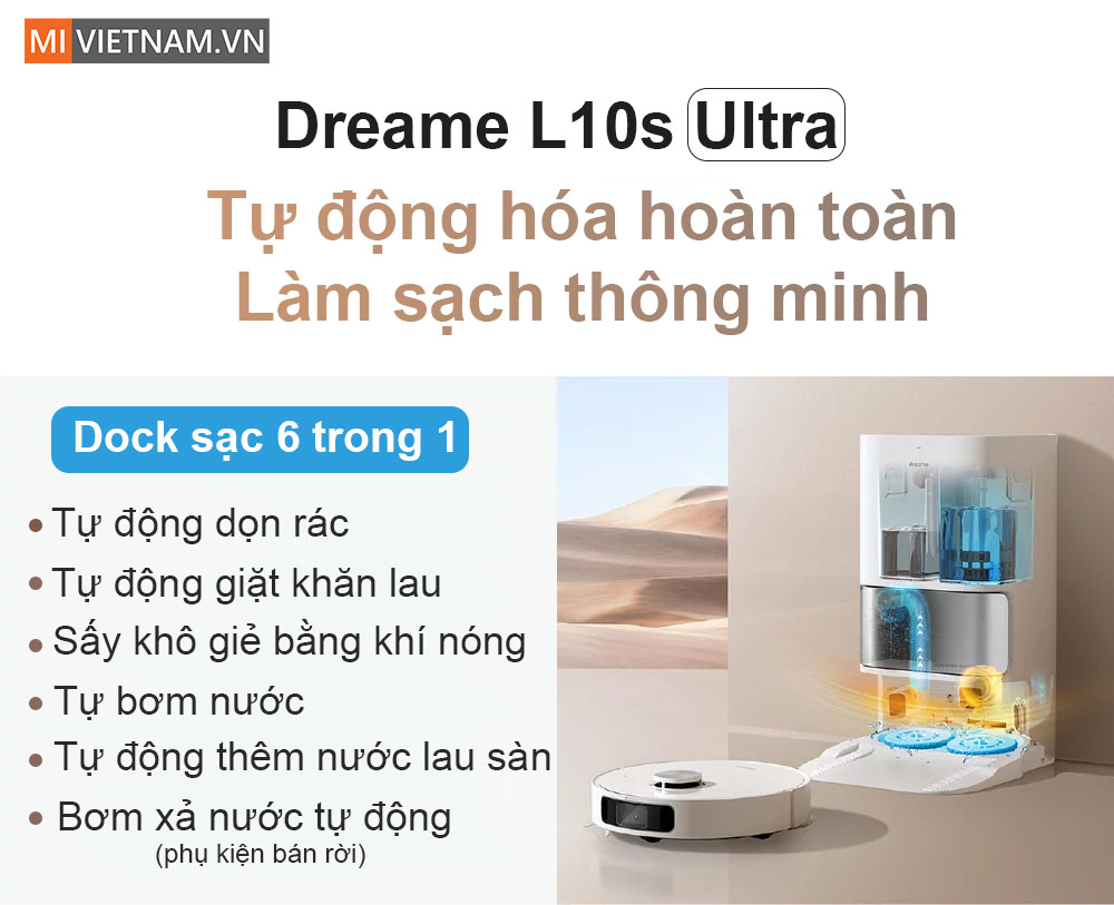 Robot H&uacute;t Bụi Lau Nh&agrave; Dreame L10S Ultra 