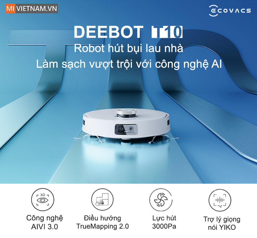 Robot H&uacute;t Bụi Lau Nh&agrave; Ecovacs Deebot T10