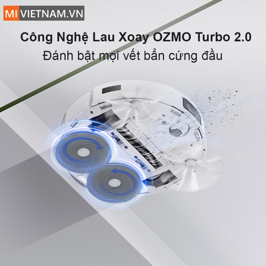 Deebot T10 Omni t&iacute;ch hợp C&ocirc;ng nghệ lau xoay Ozmo Turbo 2.0 l&agrave;m sạch mọi loại vết bẩn