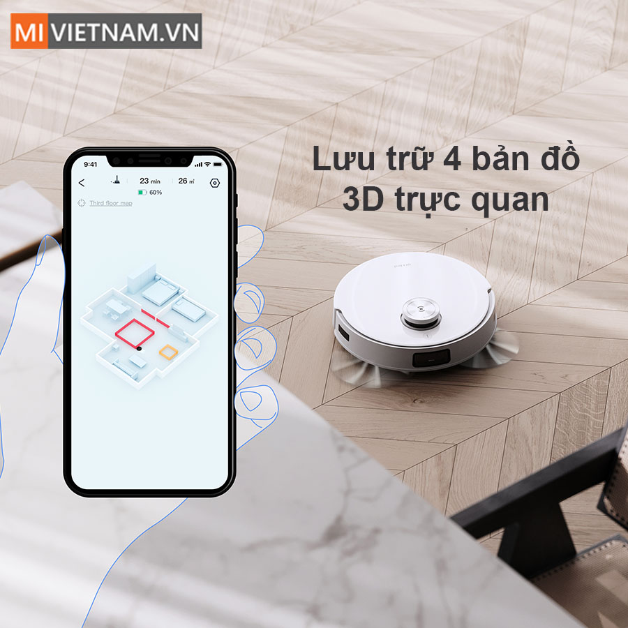 Deebot T10 Omni lưu trữ được 4 tầng bản đồ