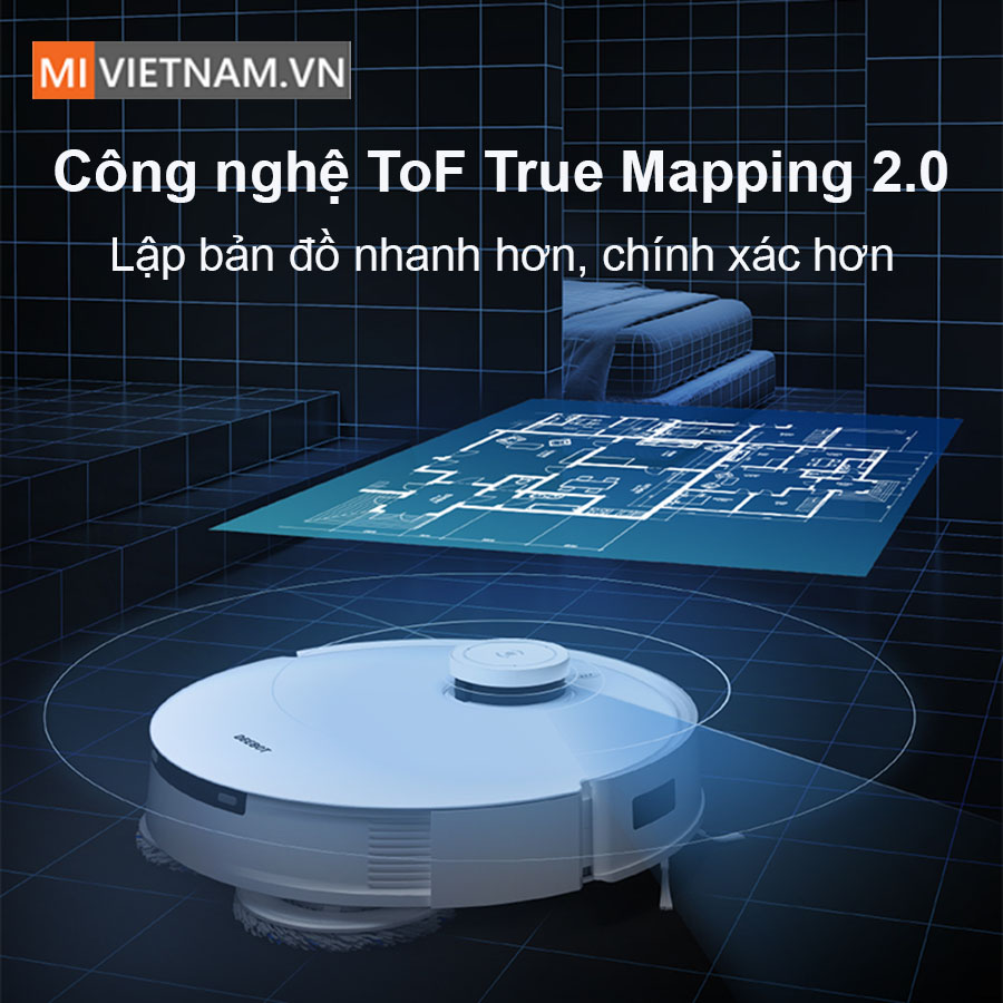 Deebot T10 Omni lập bản đồ nhanh, ch&iacute;nh x&aacute;c với c&ocirc;ng nghệ ToF True Mapping 2.0