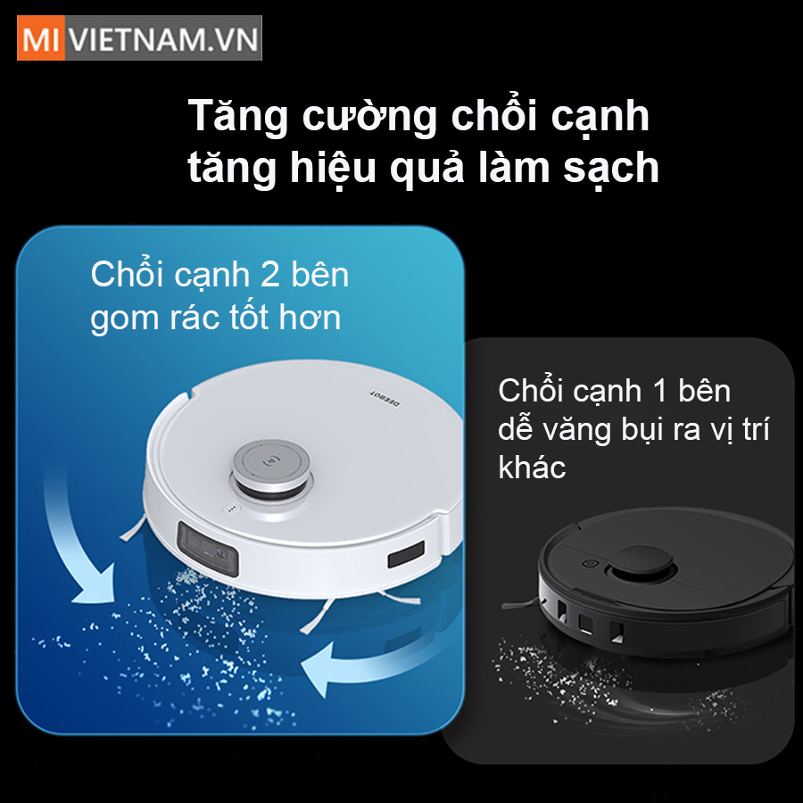 Deebot T10 Omni nổi bật với bộ đ&ocirc;i chổi cạnh tăng hiệu quả l&agrave;m sạch