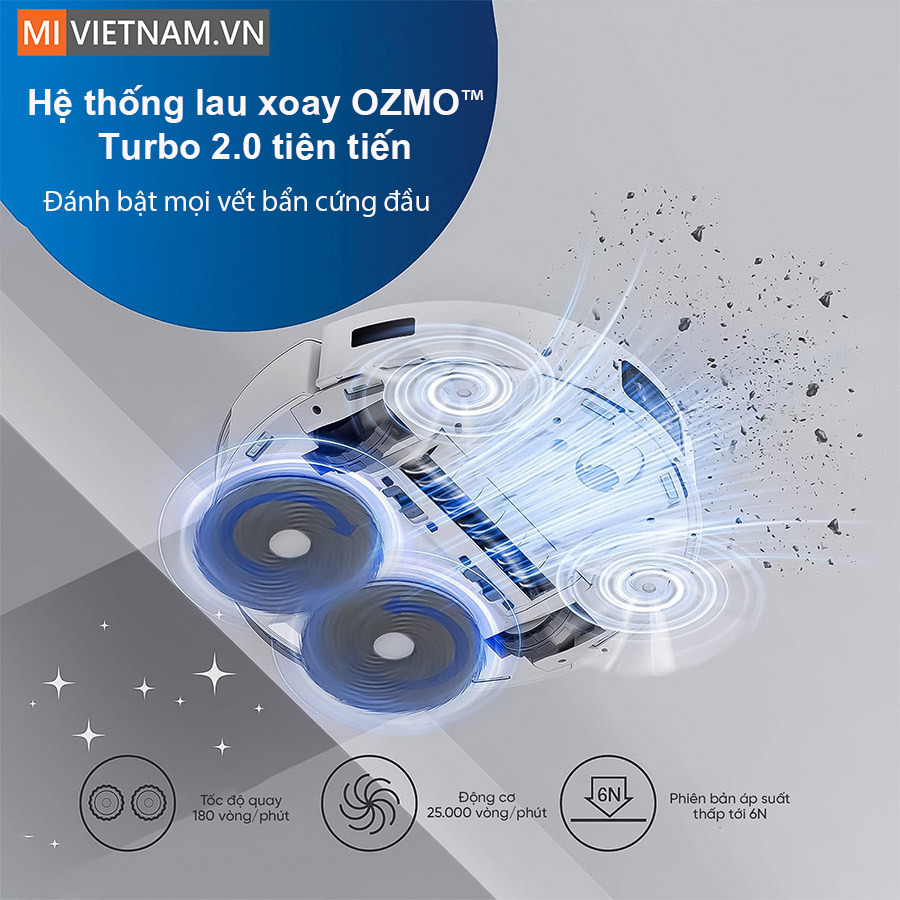 Lau nh&agrave; vượt trội với hệ thống lau xoay OZMO&trade; Turbo 2.0